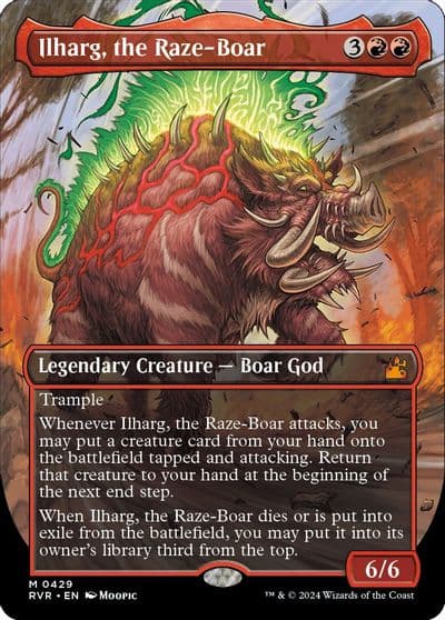 Ilharg the Raze Boar Anime Borderless Ravnica Remastered Magic card