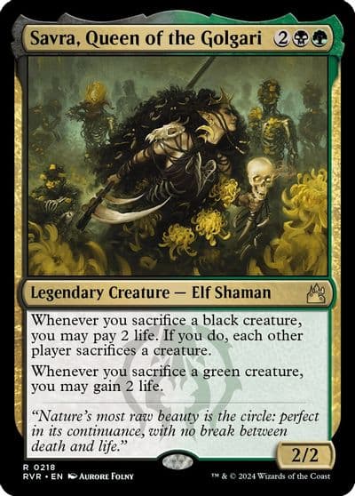 Savra Queen of the Golgari Ravnica Remastered Magic card