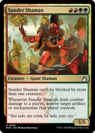 Sunder Shaman Ravnica Remastered Magic card