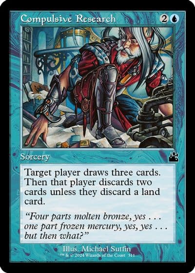 Compulsive Research Retro Frame Ravnica Remastered Magic card