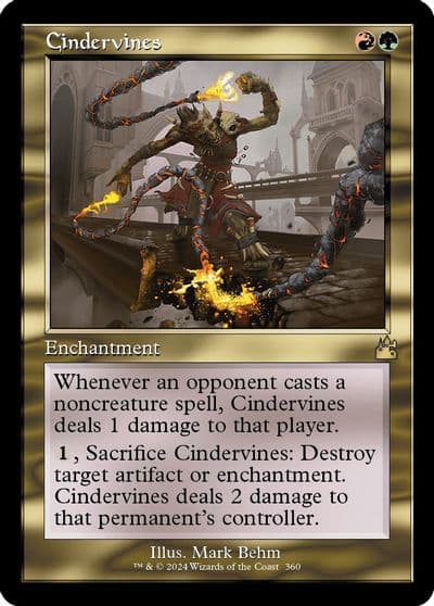 Cindervines Retro Frame Ravnica Remastered Magic card