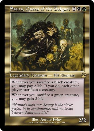 Savra Queen of the Golgari Retro Frame Ravnica Remastered Magic card