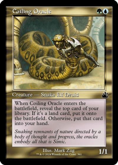 Coiling Oracle Retro Frame Ravnica Remastered Magic card