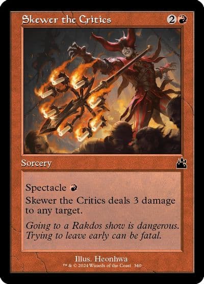 Skewer the Critics Retro Frame Ravnica Remastered Magic card