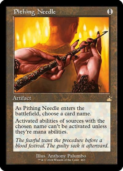 Pithing Needle Retro Frame Ravnica Remastered Magic card