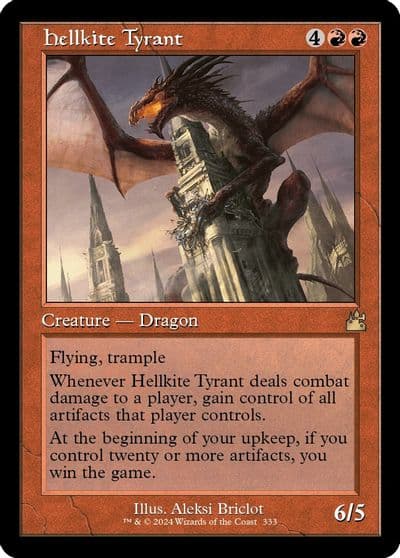 Hellkite Tyrant Retro Frame Ravnica Remastered Magic card