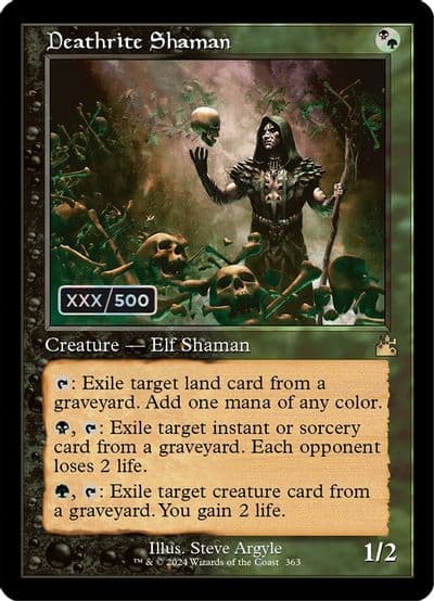 Deathrite Shaman Retro Frame Serial Numbered Ravnica Remastered Magic card