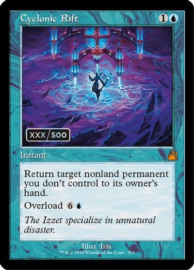 Cyclonic Rift Retro Frame Serial Numbered Ravnica Remastered Magic card