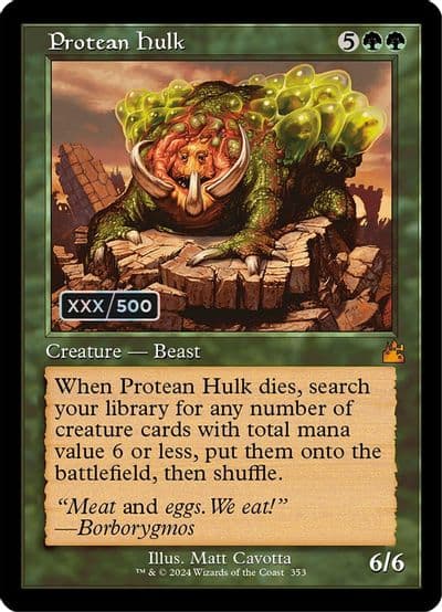 Protean Hulk Retro Frame Serial Numbered Ravnica Remastered Magic card