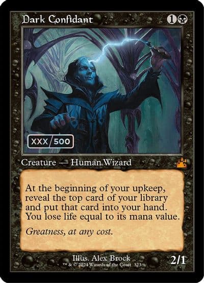 Dark Confidant Retro Frame Serial Numbered Ravnica Remastered Magic card