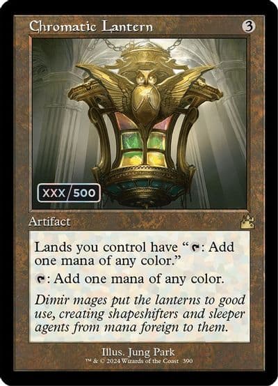 Chromatic Lantern Retro Frame Serial Numbered Ravnica Remastered Magic card
