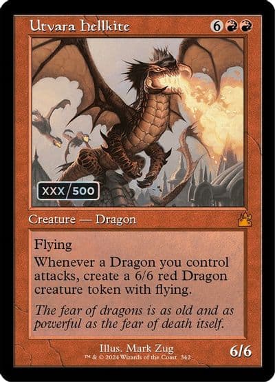 Utvara Hellkite Retro Frame Serial Numbered Ravnica Remastered Magic card