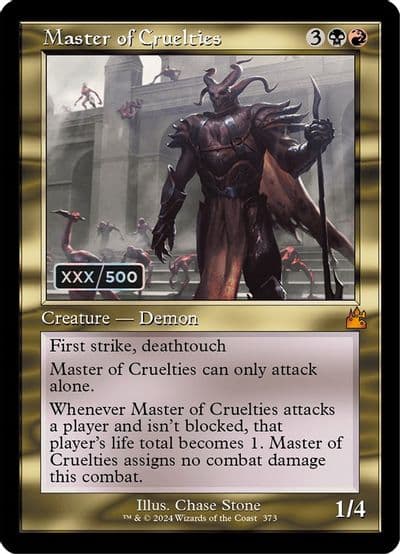 Master of Cruelties Retro Frame Serial Numbered Ravnica Remastered Magic card