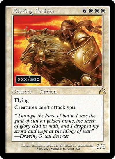 Blazing Archon Retro Frame Serial Numbered Ravnica Remastered Magic card