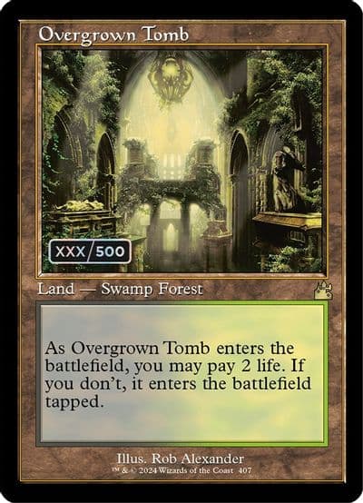 Overgrown Tomb Retro Frame Serial Numbered Ravnica Remastered Magic card