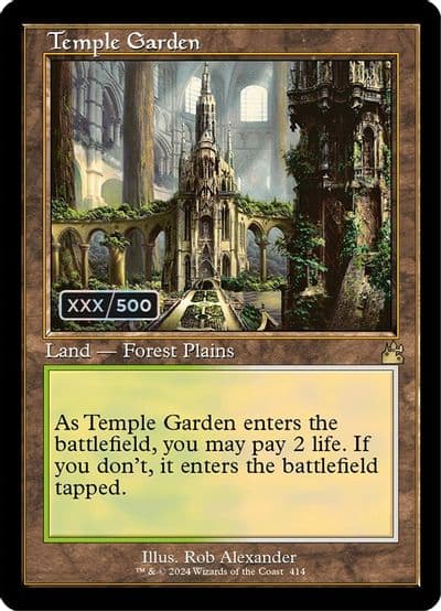 Temple Garden Retro Frame Serial Numbered Ravnica Remastered Magic card