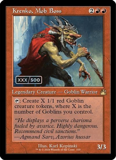 Krenko Mob Boss Retro Frame Serial Numbered Ravnica Remastered Magic card