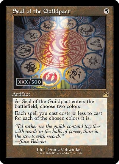 Seal of the Guildpact Retro Frame Serial Numbered Ravnica Remastered Magic card