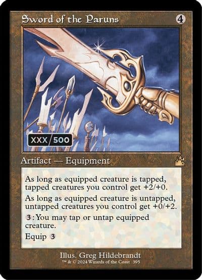 Sword of the Paruns Retro Frame Serial Numbered Ravnica Remastered Magic card