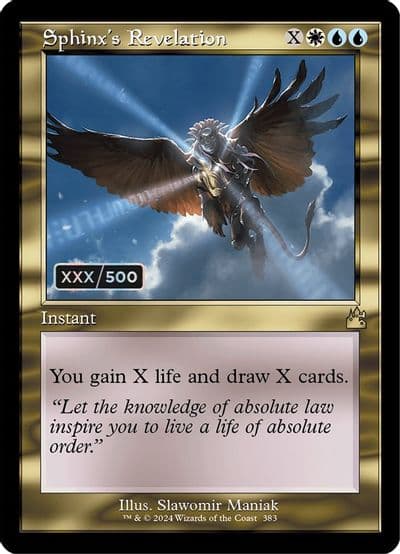 Sphinxs Revelation Retro Frame Serial Numbered Ravnica Remastered Magic card