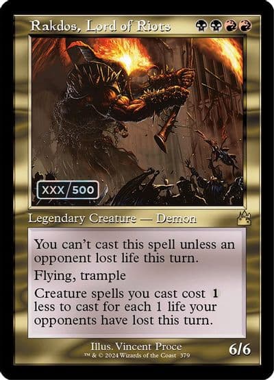 Rakdos Lord of Riots Retro Frame Serial Numbered Ravnica Remastered Magic card