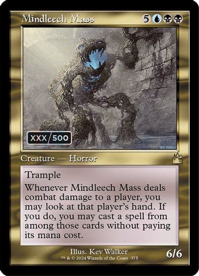 Mindleech Mass Retro Frame Serial Numbered Ravnica Remastered Magic card