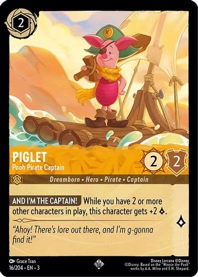 Piglet Pooh Pirate Captain Into the Inklands Lorcana card