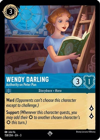 Wendy Darling Authority on Peter Pan Into the Inklands Lorcana card