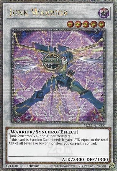 Junk Warrior Quarter Century Secret Rare Maze of Millennia Yu-Gi-Oh! card