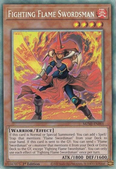 Fighting Flame Swordsman CR Maze of Millennia Yu-Gi-Oh! card