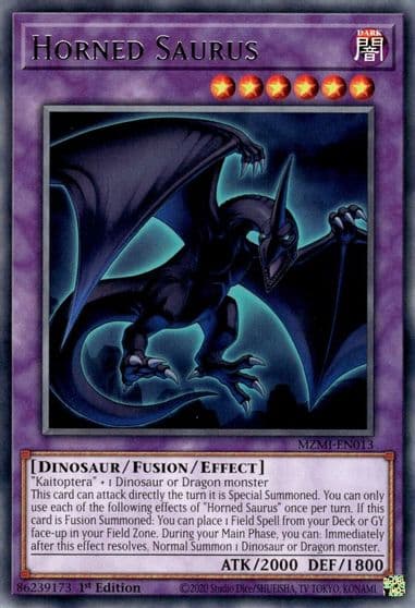 Horned Saurus Maze of Millennia Yu-Gi-Oh! card