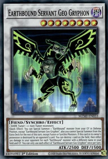 Earthbound Servant Geo Gryphon Maze of Millennia Yu-Gi-Oh! card
