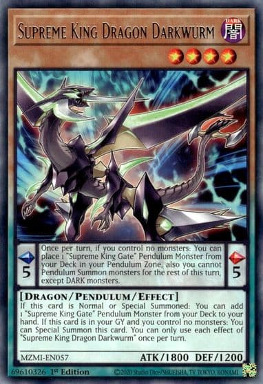 Supreme King Dragon Darkwurm Maze of Millennia Yu-Gi-Oh! card