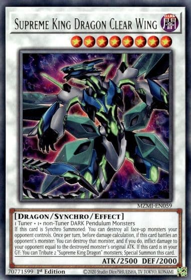 Supreme King Dragon Clear Wing Maze of Millennia Yu-Gi-Oh! card