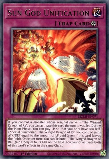 Sun God Unification Maze of Millennia Yu-Gi-Oh! card