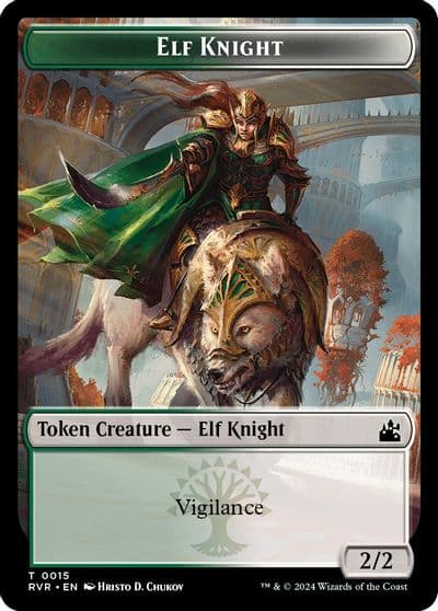 Elf Knight Sphinx Double Sided Token Ravnica Remastered Magic card