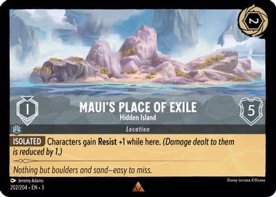 Mauis Place of Exile Hidden Island Into the Inklands Lorcana card