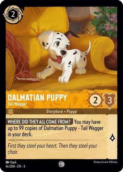 Dalmatian Puppy Tail Wagger 4c 204 Into the Inklands Lorcana card
