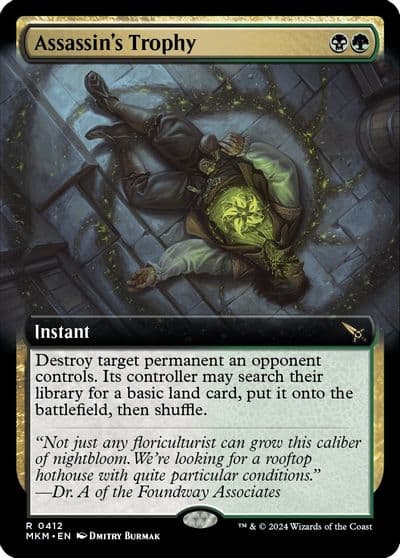 Assassins Trophy Extended Art Murders at Karlov Manor Magic card