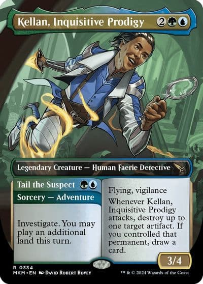 Kellan Inquisitive Prodigy Borderless Murders at Karlov Manor Magic card