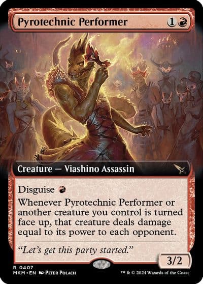 Pyrotechnic Performer Extended Art Murders at Karlov Manor Magic card