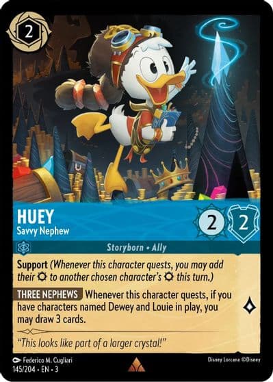 Huey Savvy Nephew Into the Inklands Lorcana card