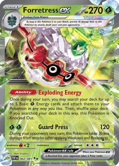 Forretress ex SV: Paldean Fates Pokemon card
