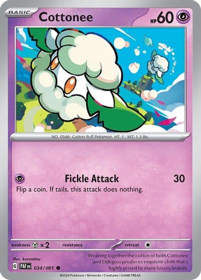 Cottonee SV: Paldean Fates Pokemon card