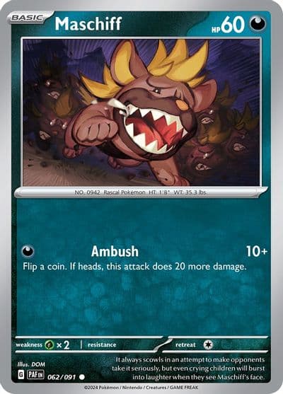 Maschiff SV: Paldean Fates Pokemon card