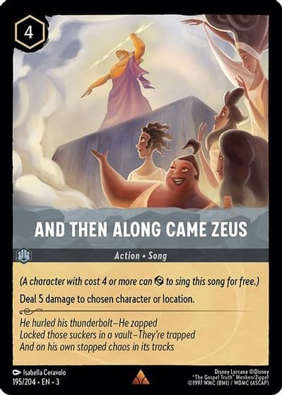 And Then Along Came Zeus Into the Inklands Lorcana card