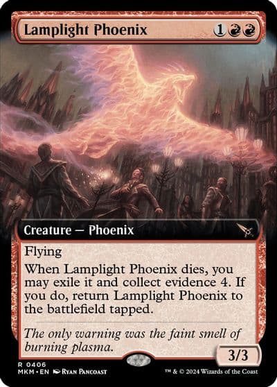Lamplight Phoenix Extended Art Murders at Karlov Manor Magic card