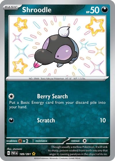 Shroodle SV: Paldean Fates Pokemon card