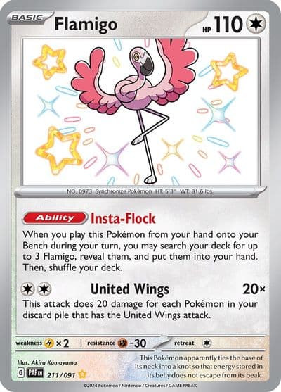 Flamigo SV: Paldean Fates Pokemon card