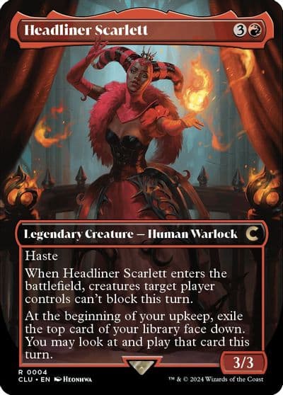 Headliner Scarlett Borderless Ravnica: Clue Edition Magic card